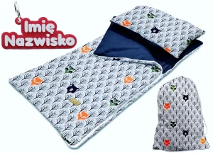 Śpiworek Przedszkolaka Personalizowany z Imieniem 140x75 Zwierzątka