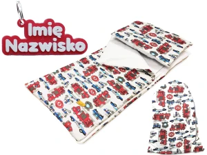 Śpiworek do Przedszkola z Personalizowany z Imieniem 140 x 75 Straż Pożarna Policja