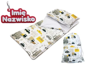 Śpiworek Przedszkolaka Personalizowany z Imieniem 140x75 Samochody 