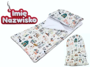 Śpiworek Przedszkolaka Personalizowany z Imieniem 140x75 Farma