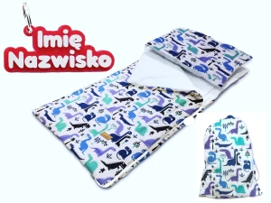 Śpiworek Przedszkolaka Personalizowany z Imieniem 140x75 Dinozaury